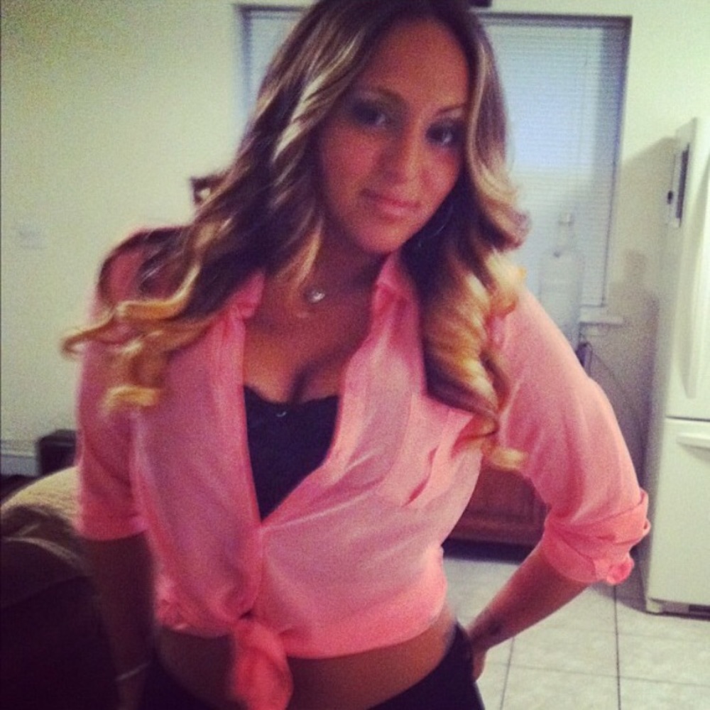 Guess pink button down blouse